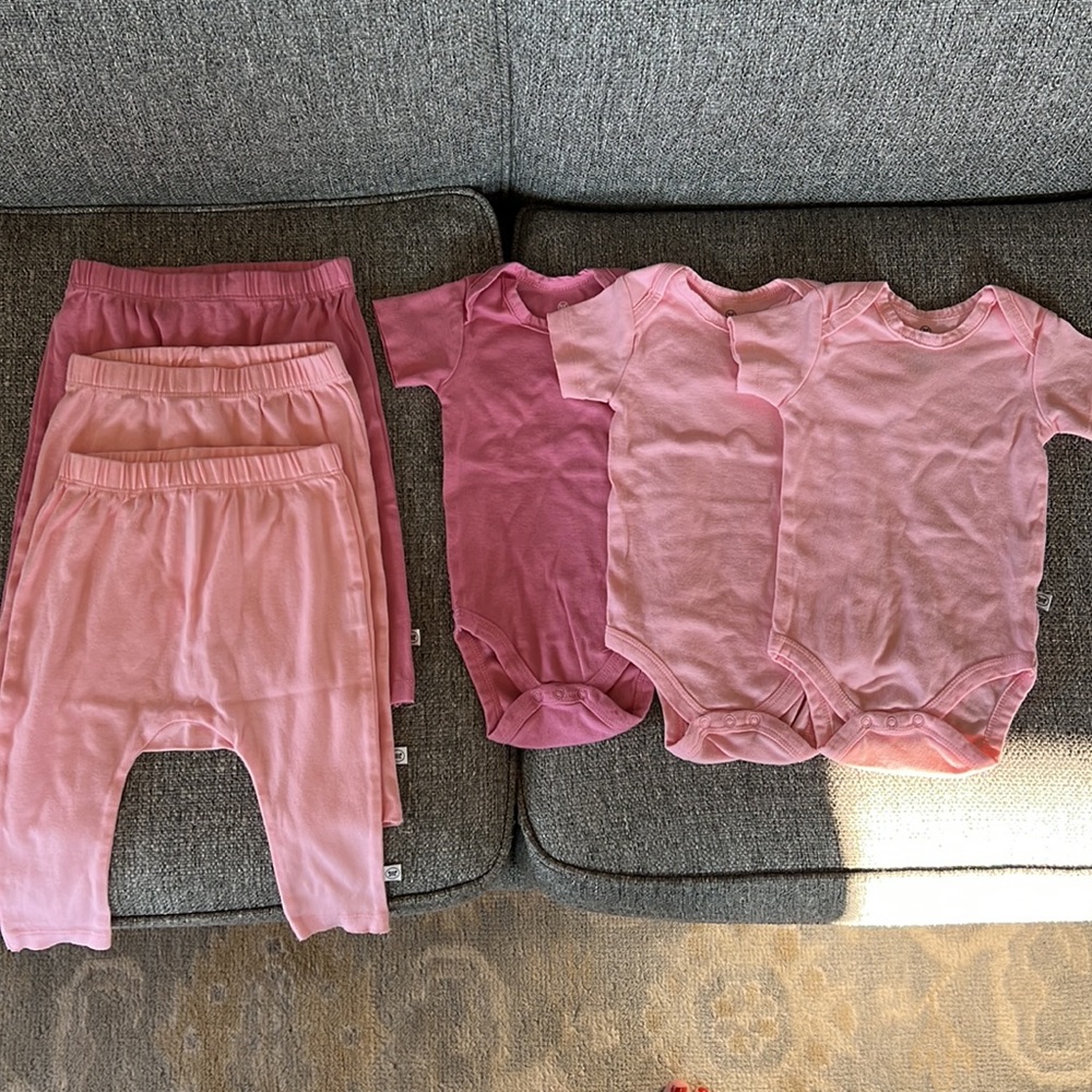 Honest Onesie and pants set of 3 pink - Picture 1 of 4